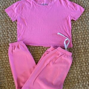 KATEJ NYC Pink Lounge Set – Women’s Small Bottoms / Medium Top